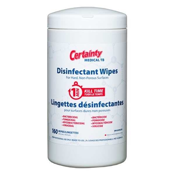 96160 CERTAINTY MEDICAL TB DISINFECTANT WIPES 160/TUB Distributors